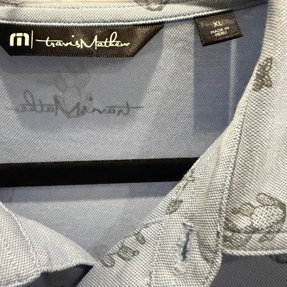 Travis Mathew LOT of Two Polo Shirts XL Gray White Colorblock, Blue Cactus Print - Picture 9 of 12